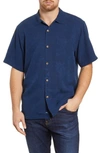Tommy Bahama Tahitian Silk Regular Fit Short-sleeve Shirt In Navy