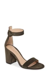 Gianvito Rossi Block Heel Sandal In Dark Olive