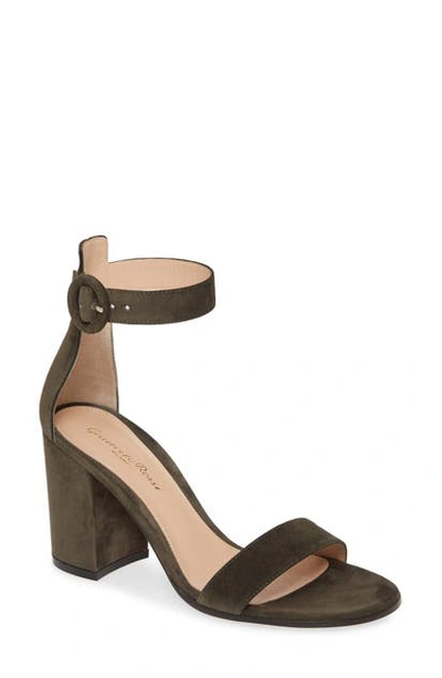 Gianvito Rossi Block Heel Sandal In Dark Olive