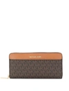 Michael Michael Kors Monogram Print Wallet In Brown