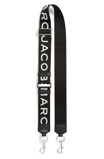 The Marc Jacobs Webbing Guitar Bag Strap In Black/white