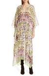 ETRO GEO PRINT COTTON & SILK CAFTAN DRESS,201D163105452