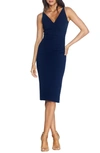 Dress The Population Anita Crepe Cocktail Dress In Navy