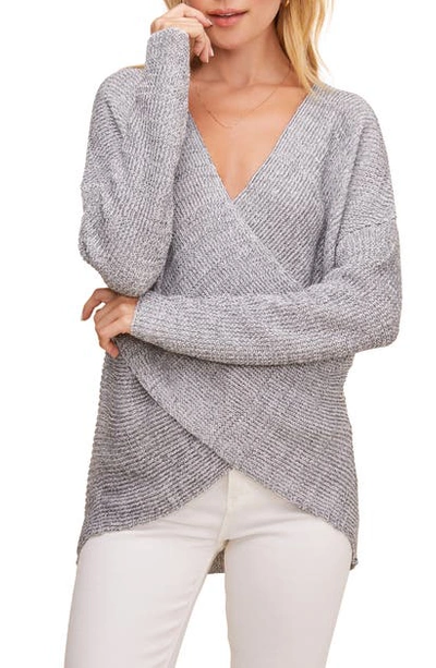 Astr Wrap Front Sweater In Olive