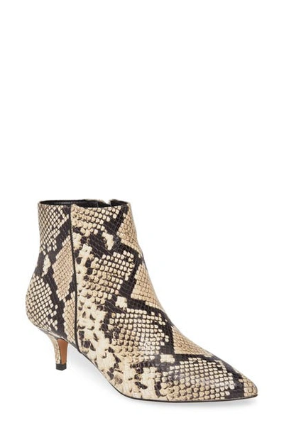 Kensie Damiana Bootie In Natural Snake Print Leather