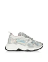 MSGM MSGM WOMEN'S SILVER LEATHER SNEAKERS,2742MDS208670790 35