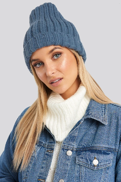 Na-kd Oversize Chunky Beanie - Blue In Moonlight Blue