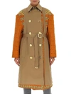 VERSACE VERSACE CONTRASTING PANELLED BELTED TRENCH COAT