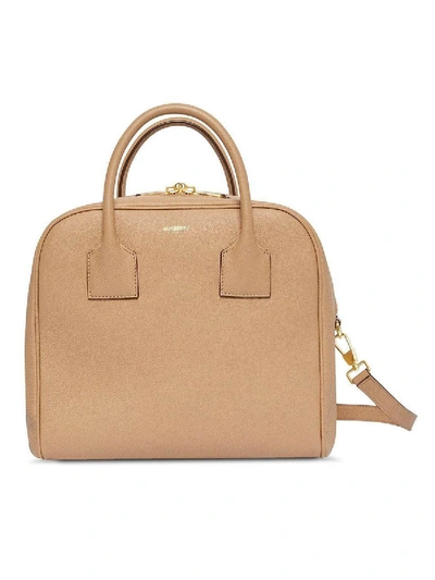 Burberry Medium Leather Cube Bag In Neutral