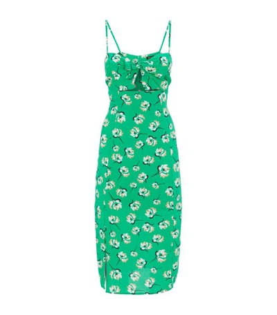Vix Teresa Cutout Floral-print Voile Dress In Green
