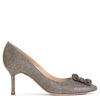 MANOLO BLAHNIK HANGISI 70 DARK GOLD GLITTER PUMPS,MB16133S