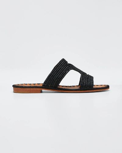 Carrie Forbes Moha Woven Flat Sandals In Black