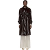 JOSEPH BURGUNDY COATED FELT TRENCH COAT