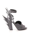 PRADA PRADA THUNDERBOLT DETAIL ANKLE STRAP SANDALS