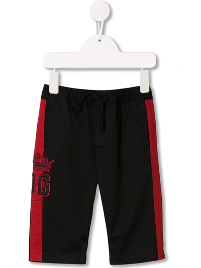 Dolce & Gabbana Babies' Logo Embroidered Track Trousers In Black