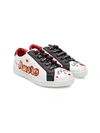 DOLCE & GABBANA AMORE PATCH LEATHER SNEAKERS