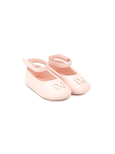 Dolce & Gabbana Babies' Ankle Strap Ballerina Shoes In Rosa