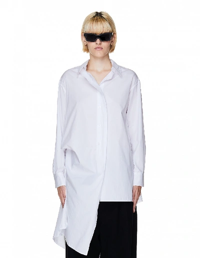 Yohji Yamamoto White Cotton Asymmetric Shirt