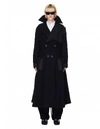 YOHJI YAMAMOTO BLACK WOOL DOUBLE BREASTED COAT,NC-C11-820-1