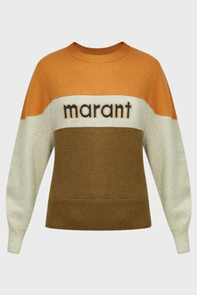 Isabel Marant Étoile Kedy Colour-block Logo Jumper, Fr36 In Saffron