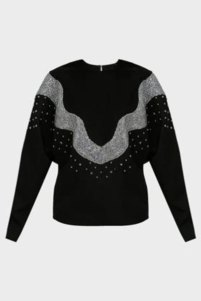 Isabel Marant Valia Sequined Raglan-sleeve Sweatshirt In Black