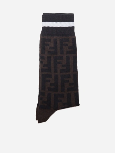 Fendi Stretch Cotton Logo Socks