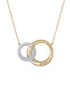 KWIAT COBBLESTONE INTERLOCKING PENDANT NECKLACE,N-9837-0-DIA-18TT