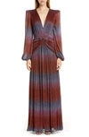 PATBO RAINBOW WRAP LONG SLEEVE GOWN,VES2193US