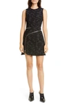 ALEXANDER WANG ZIPPER DETAIL TWEED MINIDRESS,1WC1206281