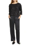 EILEEN FISHER SEQUIN SILK BOX TOP,R9NDS-T5182M
