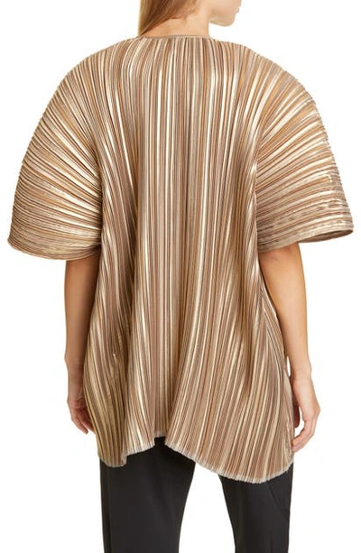 Zero + Maria Cornejo Rae Plisse Metallic Top In Gold