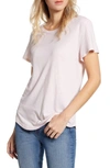 Splendid Abbie Crewneck Cotton Blend Tee In Blush