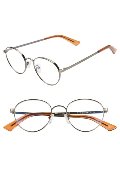 The Book Club They Got Farther 49mm Blue Light Blocking Reading Glasses In Antique Gunmetal