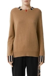 Burberry Eyre Cashmere Sweater In Brown
