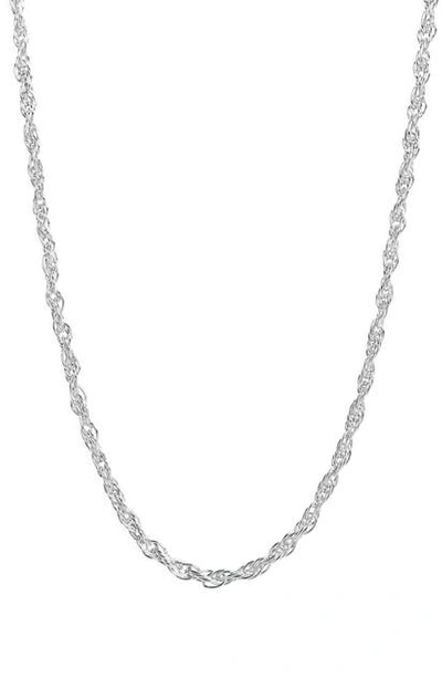 Argento Vivo Rope Chain Neckace In Silver