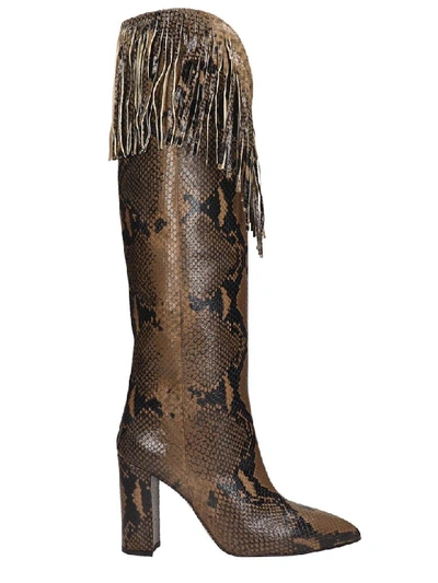 Paris Texas High Heels Boots In Brown Leather