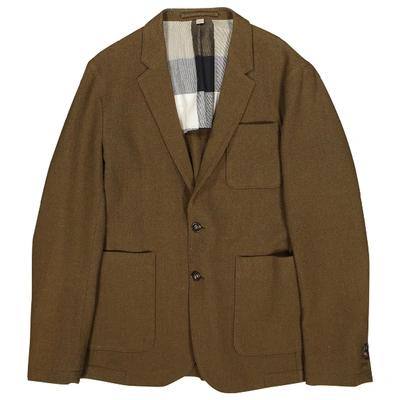 Pre-owned Burberry Wool Suit Jacket In Khaki