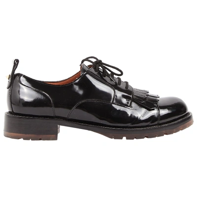 Pre-owned Valentino Garavani Patent Leather Lace Ups In Black