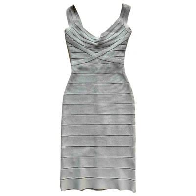 Pre-owned Herve Leger Dress In Grey