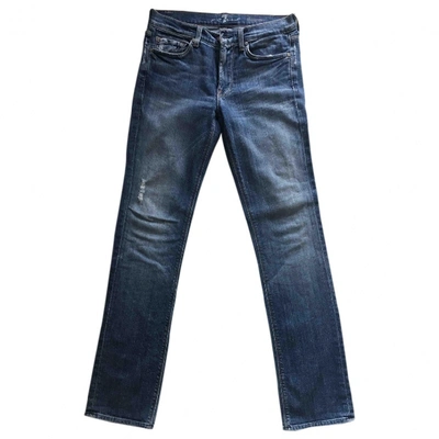 Pre-owned 7 For All Mankind Straight Jeans In Blue