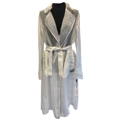 Pre-owned Vionnet Trench Coat In White
