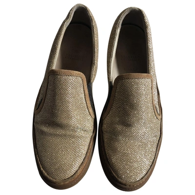 Pre-owned Brunello Cucinelli Gold Cloth Flats