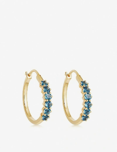 Astley Clarke Linia 18ct Gold-plated Silver And Topaz Hoop Earrings
