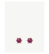 ASTLEY CLARKE LINIA 18CT GOLD-PLATED SILVER AND RHODOLITE STUD EARRINGS,28482152