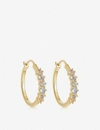 ASTLEY CLARKE LINIA 18CT GOLD-PLATED SILVER AND MOONSTONE HOOP EARRINGS,996-10080-44001YWTE