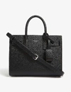 SAINT LAURENT BLACK SILVER SAC DE JOUR MINI LEATHER TOTE,118-2000644-392035BOWEN1000