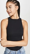 Agolde Black Rib High Neck Tank Top In Black
