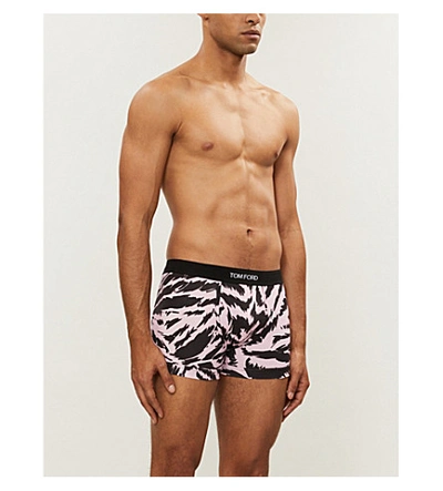 Tom Ford Zebra-print Relaxed-fit Stretch-jersey Boxers In Pink