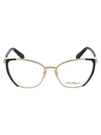 Ferragamo Glasses In 786 Gold Black