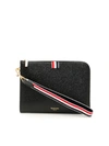 THOM BROWNE SMALL GRAIN LEATHER POUCH,11152122